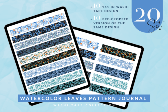 Download Watercolor Leaves Pattern Journal Washi - Watercolor leaves Collection