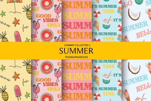 Download Summer Seamless Background Bundle - Seamless background Collection