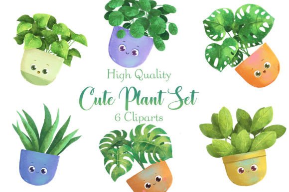 Download Cute Plants Kawaii Style Clipart - Plant Collection