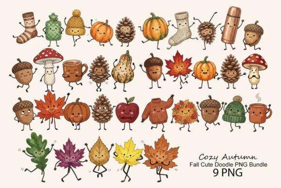 Download Cozy Autumn Fall Cute Doodle PNG Bundle - Fall cute Collection