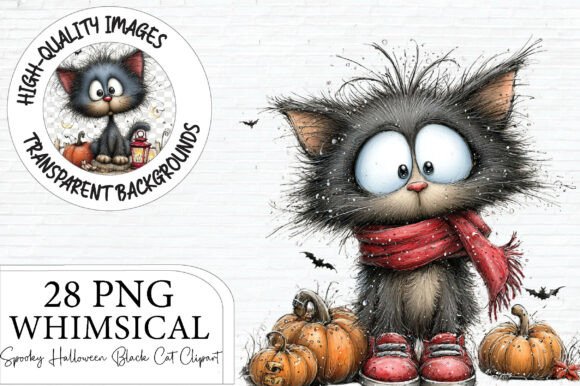 Download Spooky Halloween Black Cat Clipart - Black Collection