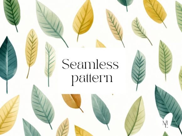 Download Watercolor Leaves Pattern on White - Watercolor leaves Collection
