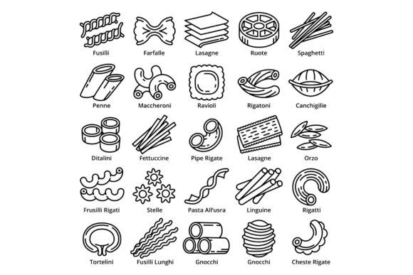 Download Fusilli Icons Set, Outline Style - Fusilli Collection