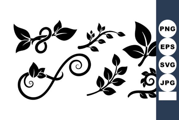 Download Black Floral Vine Decorative Elements Ve - Black Collection