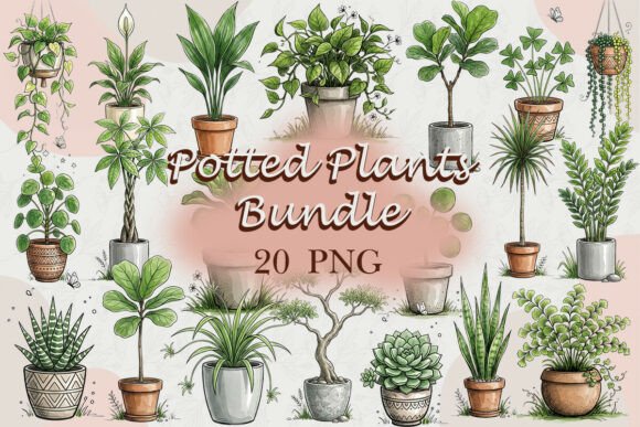 Download Potted Plants Bundle PNG - Plant Collection