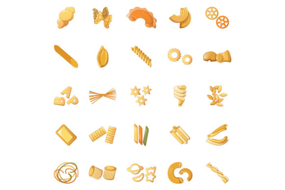 Download Fusilli Pasta Penne Icons Set - Fusilli Collection