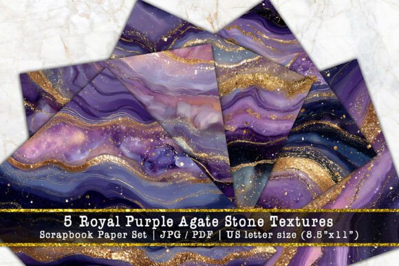 Download Royal Purple Agate Scrapbook Paper Set - Scrapbook paper set Collection