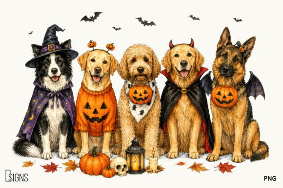 Download Halloween Fall Cute Golden Doodle Dog - Fall cute Collection