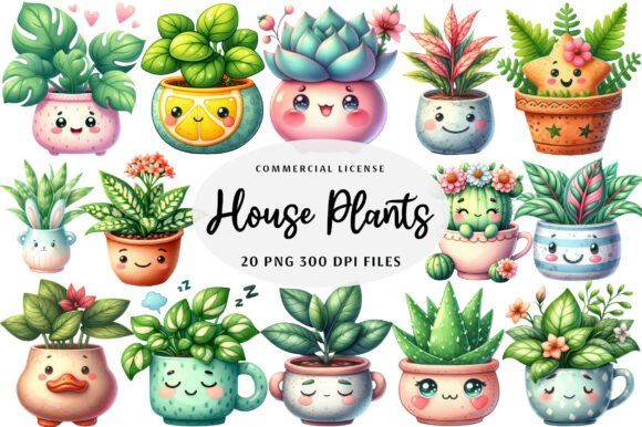 Download Kawaii House Plants Clipart - Plant Collection