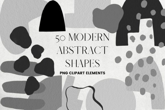 Download 50 Grey and Black Abstract Shapes - Black Collection
